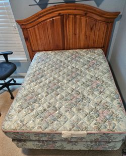 Englander Red-Line Full Mattress, Box Spring, and Wooden Headboard