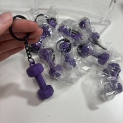 Dumbbell Weight Keychain 