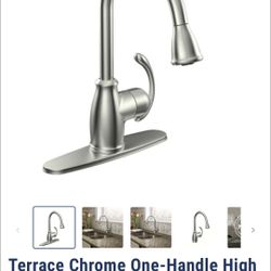Moen CA87055SRS Terrace Brushed Nickel Pulldown Kitchen Faucet w/ Soap Dispenser – Very Good Condition!