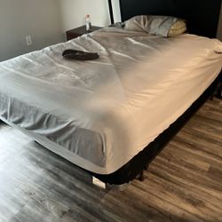 Headboard mattress, and box spring for queen
