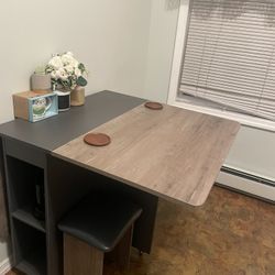 Drop Leaf Dining Table with Storage