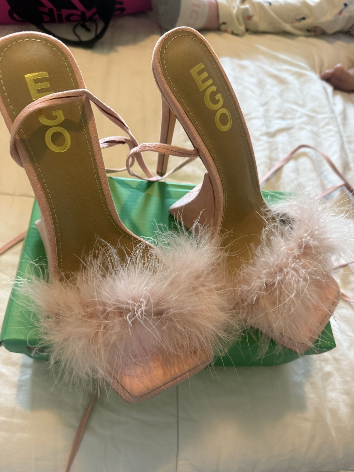 Pink Fuzzy Heels