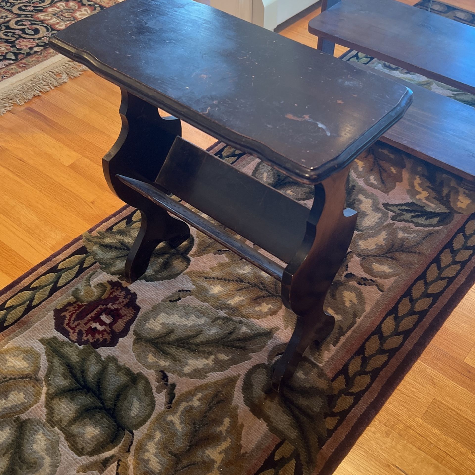 Side Table With Magazine Shelf