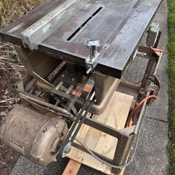 Vintage Craftsman 100 Table Saw (Model 113.29991) On Rolling Stand