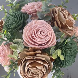 Wood Flowers Centerpieces