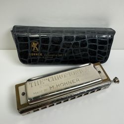 Vintage M. Hohner Super Chromonica 260 C Key Harmonica & Original Vinyl Case