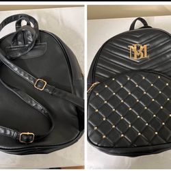 Like New MB Luxury Black Leather Backpack .10$