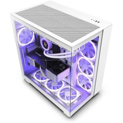 NZXT - H9 Flow ATX Mid-Tower Case with Dual Chamber - White