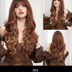 Brown wavy long wig