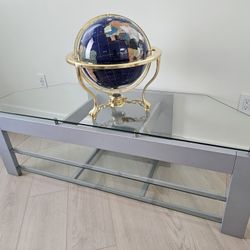 Tv Stand entertainment center with glass shelves
