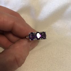 Amethyst And Silver Ring Size 