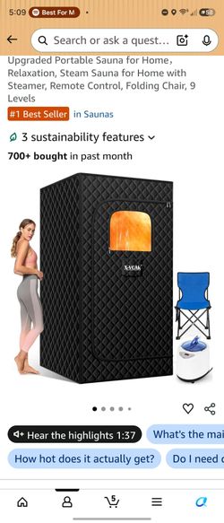Portable Steam Sauna – Like New – Used Once