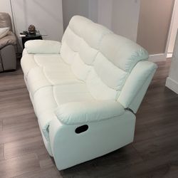 White Reclinable Sofa and  Loveseat
