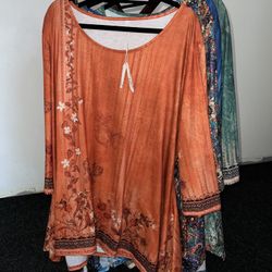 4 Mid Length Sleeve Tunics Plus Size 3X NEW