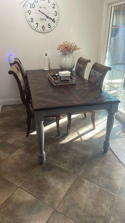 6 chair all wood dining table