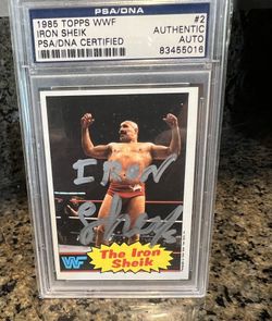 PSA Authenticated Signed Autographed 1985 Topps Iron Sheik Card WWF WWE HOF