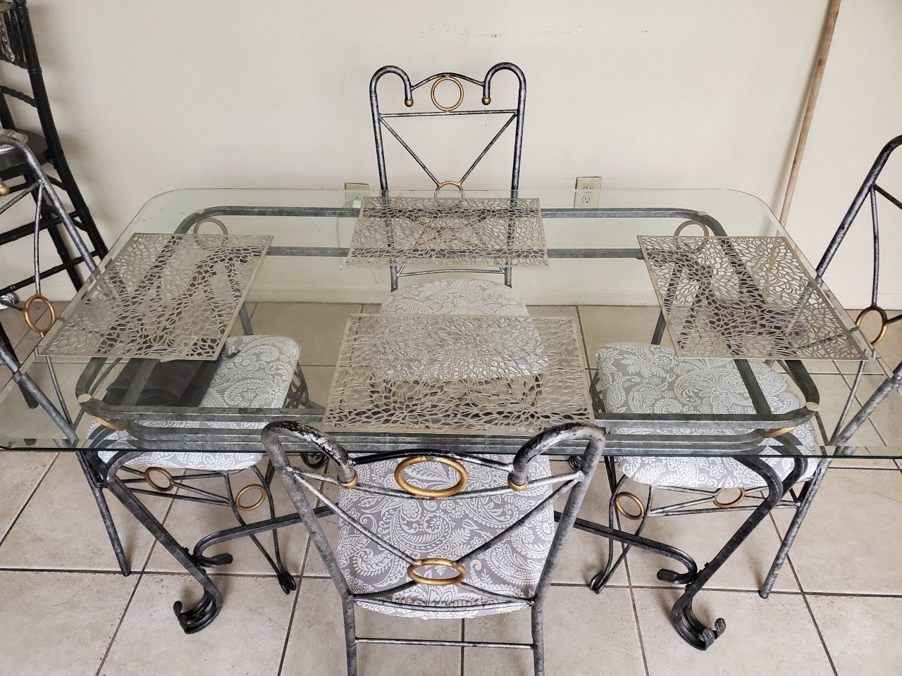 Antique table with chairs