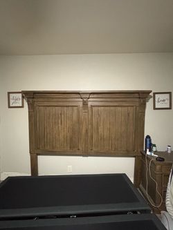 Wood King Bed frame with matching night stands