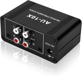 AtNeDcVh Mini Small Stereo Audio Preamplifier, Headphone Amplifier, Gain 20dB