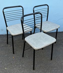 Set Of 3  mid century Cosco folding chairs