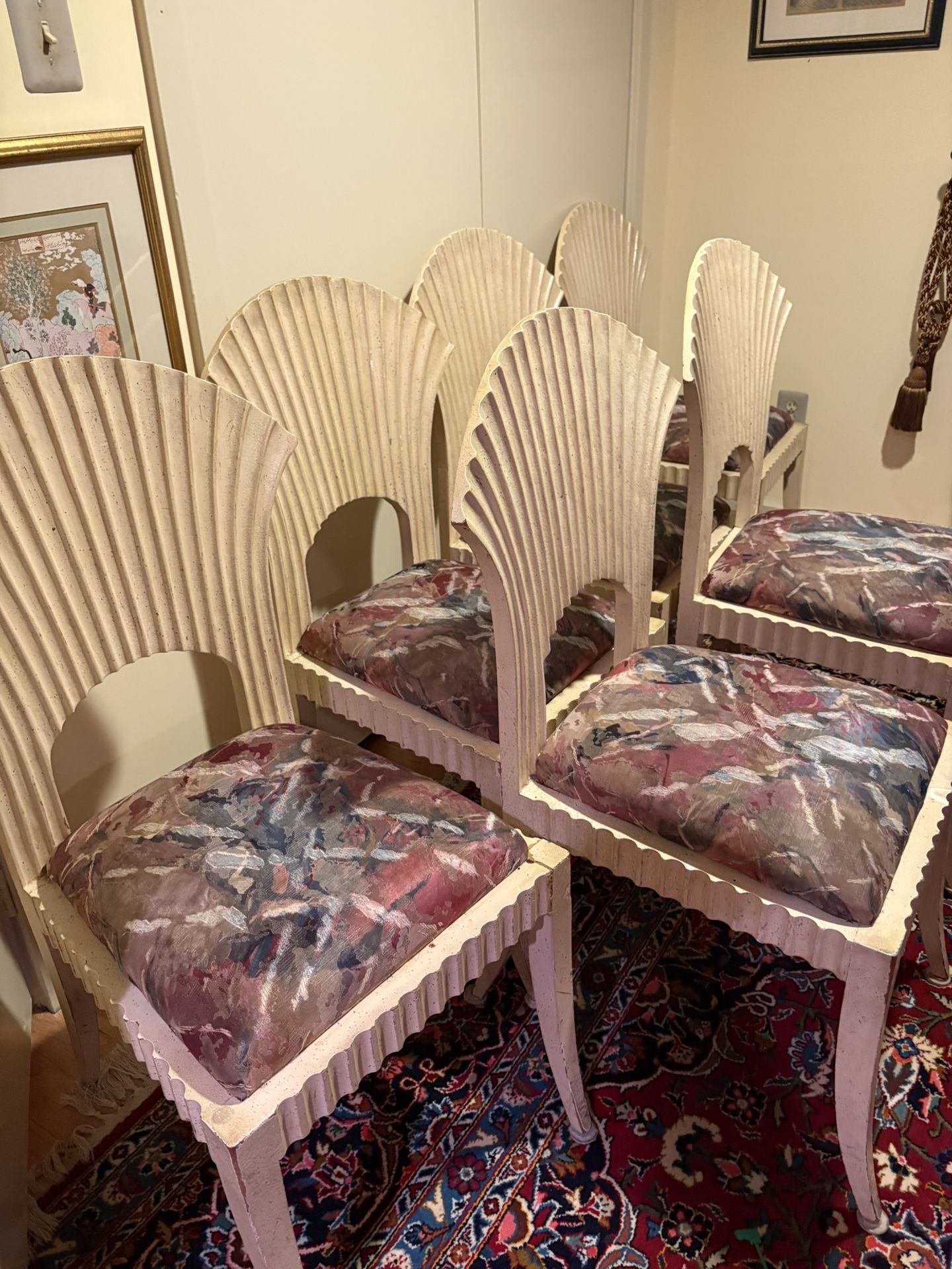 6 Seashell dining Chairs