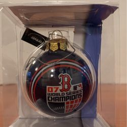 2007 Boston Red Sox World Series Campions Glass Ornament,  2 1/2” X 3”  B32
