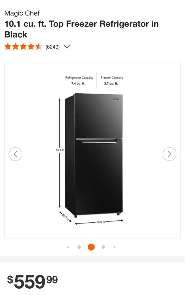 Refrigerator (New in Box) 10.1 Cu. Ft Black