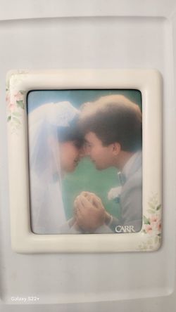 Vintage white porcelain frame