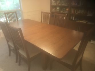 Formal dining table with 6 chairs