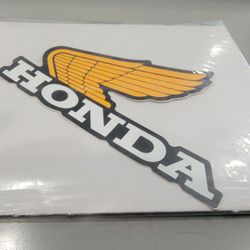 Vintage 1975 to 1984 Honda OEM-Fuel Tank Decal Mark/Orange Logo.