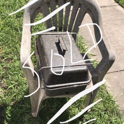 SOLD - GONE . Thanks Enjoy - Plastic Lawn Chairs / Picnic BBQ Grill