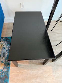 Black coffee table 43” with led strip underneath
