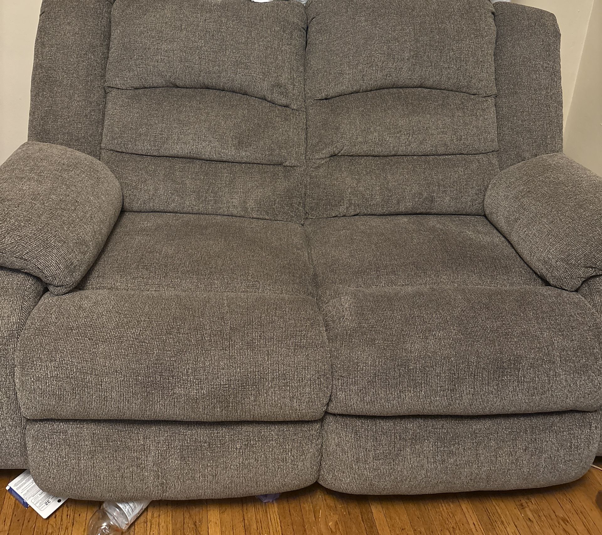 Grey Reclining Loveseat Couch