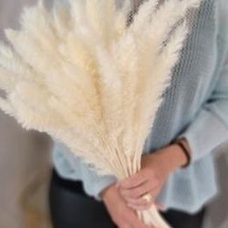 Tabletop Pampas Grass - Bleach White