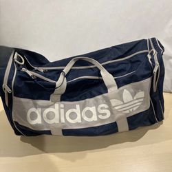 Adidas navy blue grey utility Duffle gym bag 