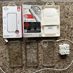 IPhone Cases-3, wall chargers-3, cord-1