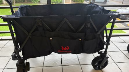 Wagon Big Cart With 4 wheels with brakes at front , Foldable, collapsible- Like a new !