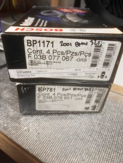 New. Bosch Quietcast Brake pads for BMW E46 325i