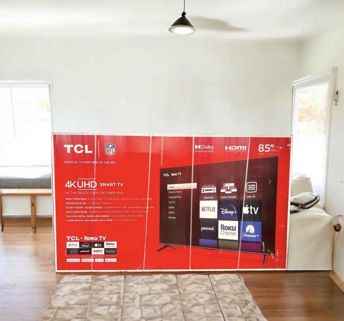 HD365 85” TCL smart 4k Roku led tv Floor Display Model