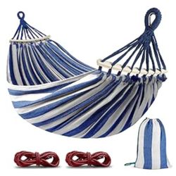 Portable Hammock With Attachment Straps For Trees