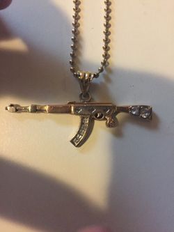 14k ak47 pendant
