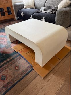 CB2 Crescent 46” Ivory Resin Coffee Table