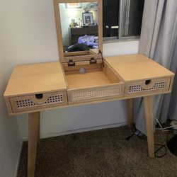 Mid Century Boho Vanity Desk