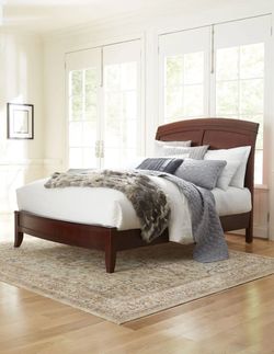$699 Modern Sleigh California King Bed In Mahogany Wood -  in Cinnamon Finish