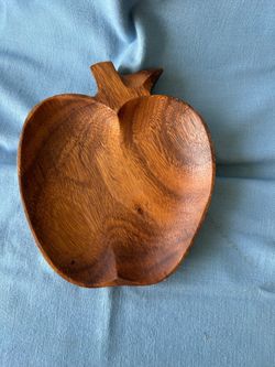 Vintage monkey pod wood apple tray