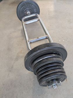 Tricep bar w/55 LBS