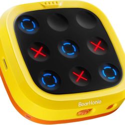 new 4-in-1 Handheld Tic Tac Toe Game Portable Electronic Board Games for Kids & Adults, Travel Games, Birthday Gifts, Yellow  4-in-1 Fun Modes: Challe