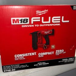 Milwaukee New 18ga Brad Nailer Fuel 