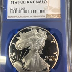 1996-P Silver Eagle NGC PR69 Ultra Cameo silver Eagle 