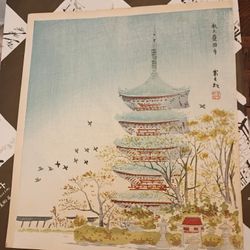 Tomikichiro Tokuriki VTG Vintage Woodblock Print 